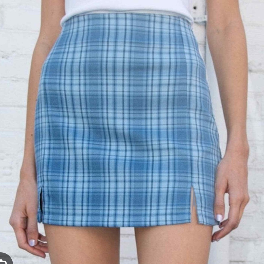 EUC Brandy Melville Cara Blue Plaid Skirt